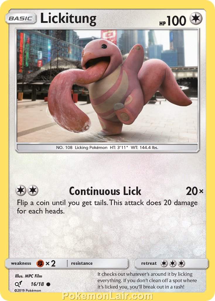 2019 Pokemon Trading Card Game Detective Pikachu Set – 16 Lickitung