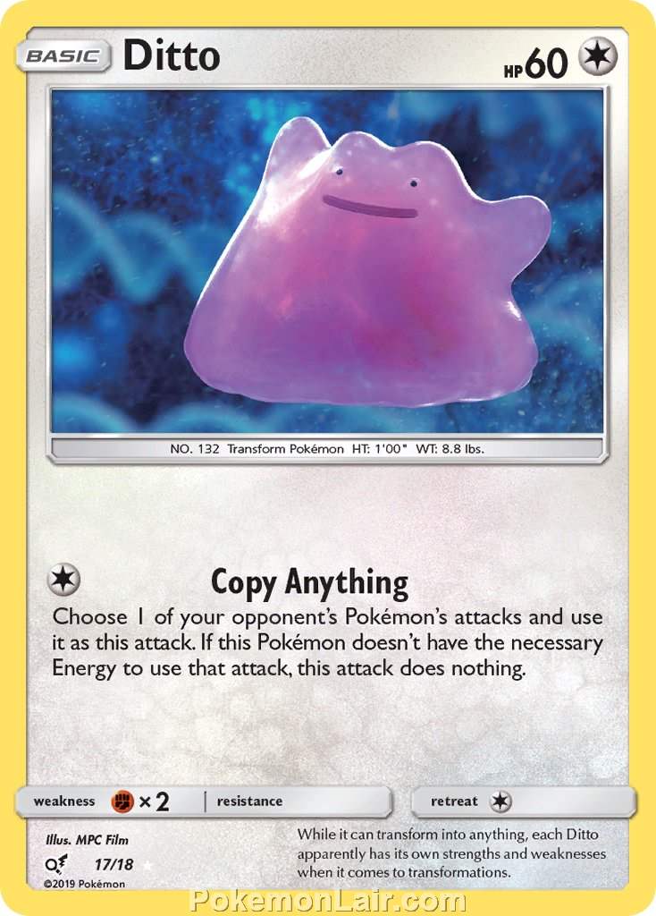 2019 Pokemon Trading Card Game Detective Pikachu Set – 17 Ditto