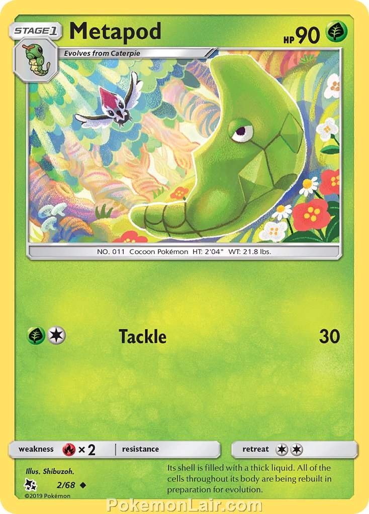 2019 Pokemon Trading Card Game Hidden Fates Price List – 2 Metapod