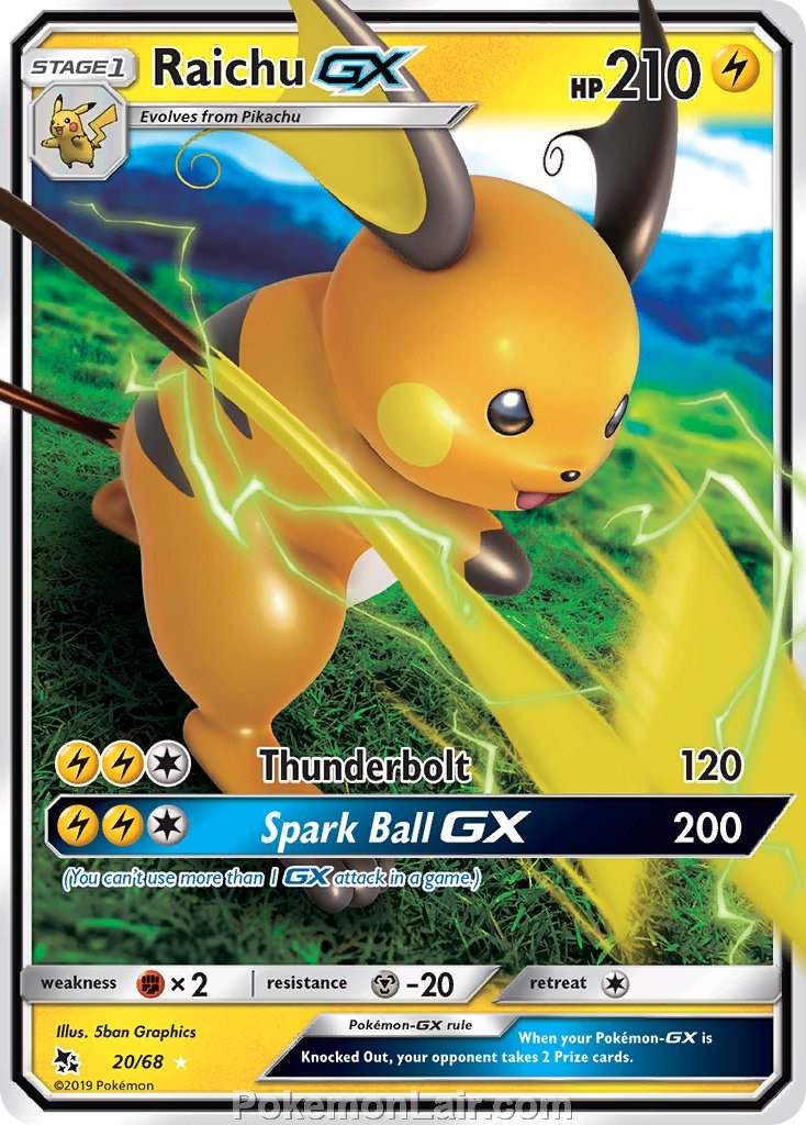 2019 Pokemon Trading Card Game Hidden Fates Price List – 20 Raichu GX