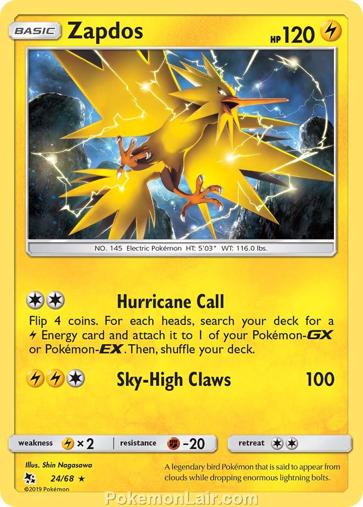 2019 Pokemon Trading Card Game Hidden Fates Price List – 24 Zapdos