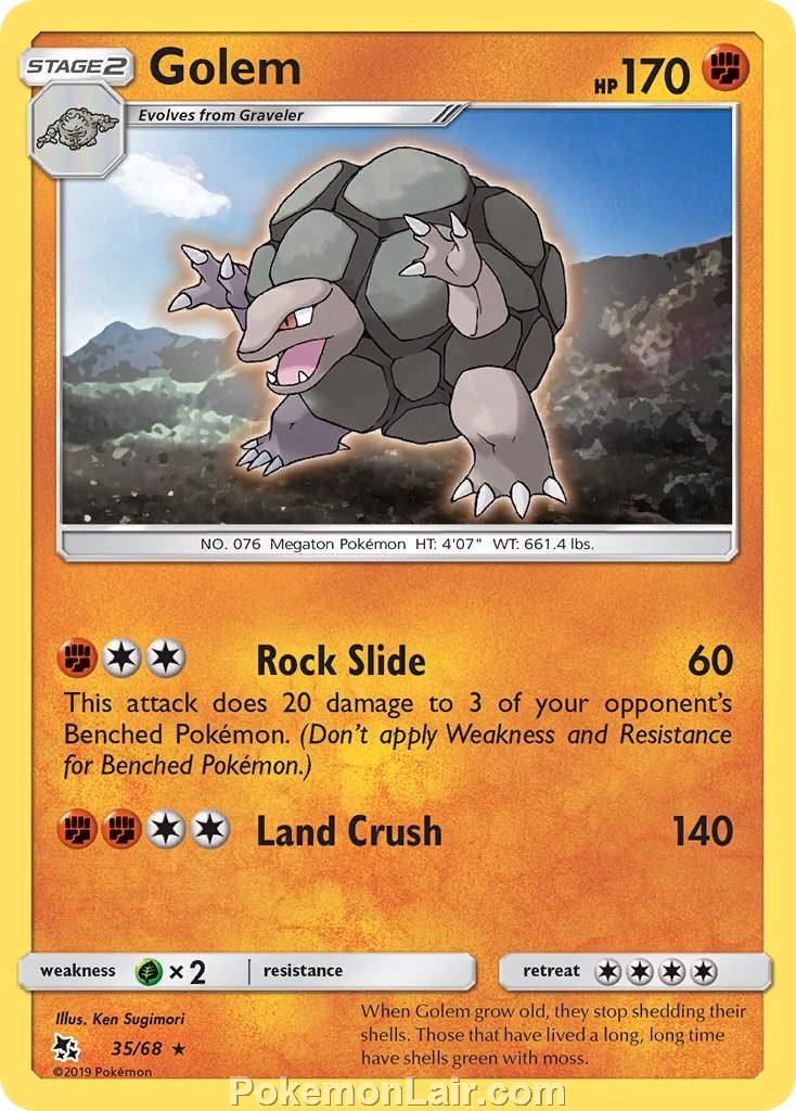 2019 Pokemon Trading Card Game Hidden Fates Price List – 35 Golem