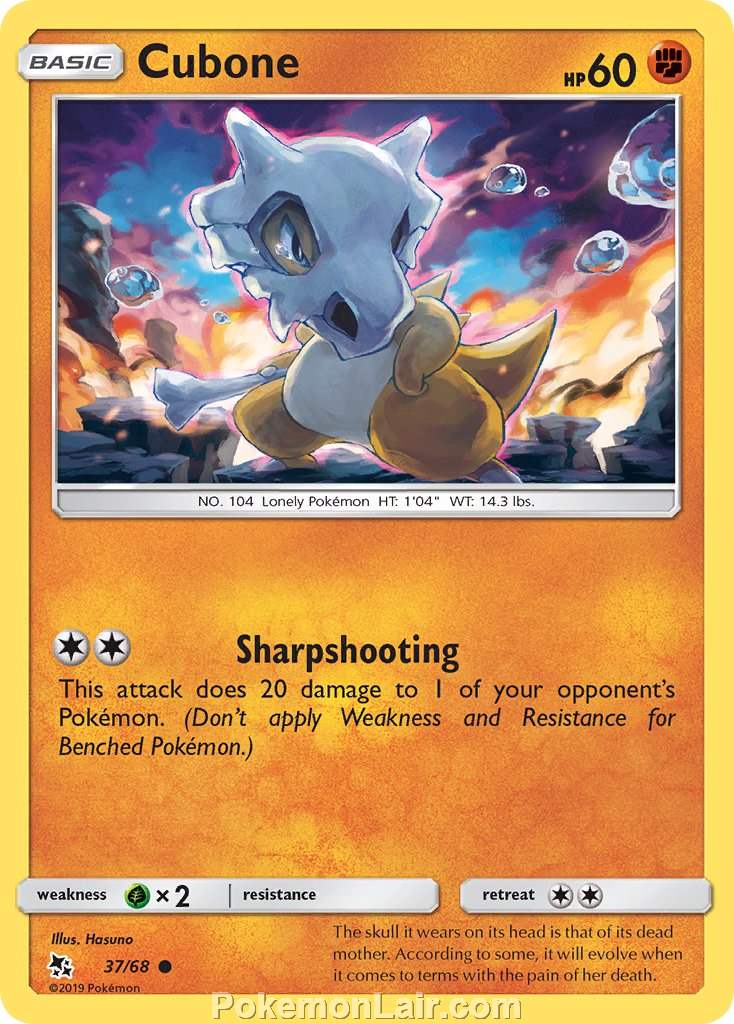 2019 Pokemon Trading Card Game Hidden Fates Price List – 37 Cubone