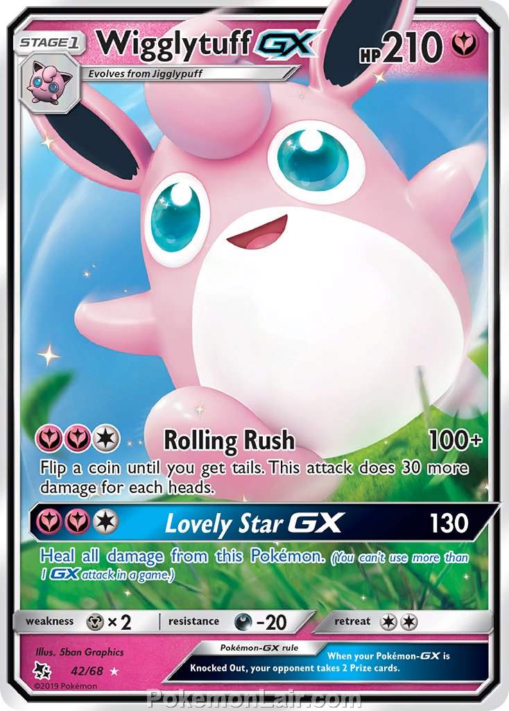 2019 Pokemon Trading Card Game Hidden Fates Price List – 42 Wigglytuff GX