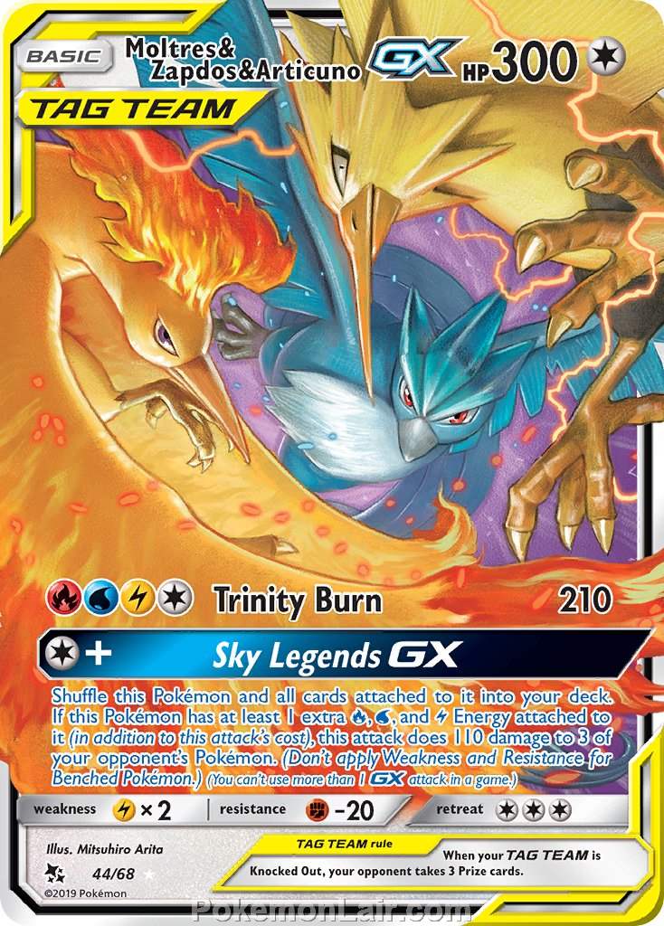 2019 Pokemon Trading Card Game Hidden Fates Price List – 44 Moltres Zapdos Articuno GX