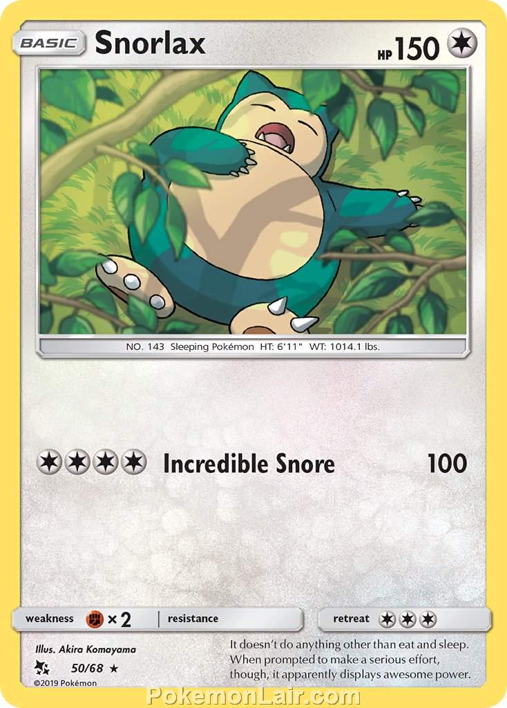 2019 Pokemon Trading Card Game Hidden Fates Price List – 50 Snorlax