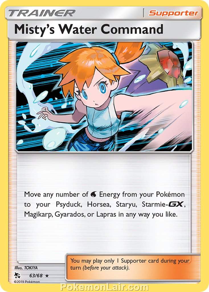 2019 Pokemon Trading Card Game Hidden Fates Price List – 63 Mistys Water Command