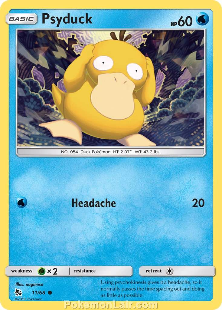 2019 Pokemon Trading Card Game Hidden Fates Set – 11 Psyduck