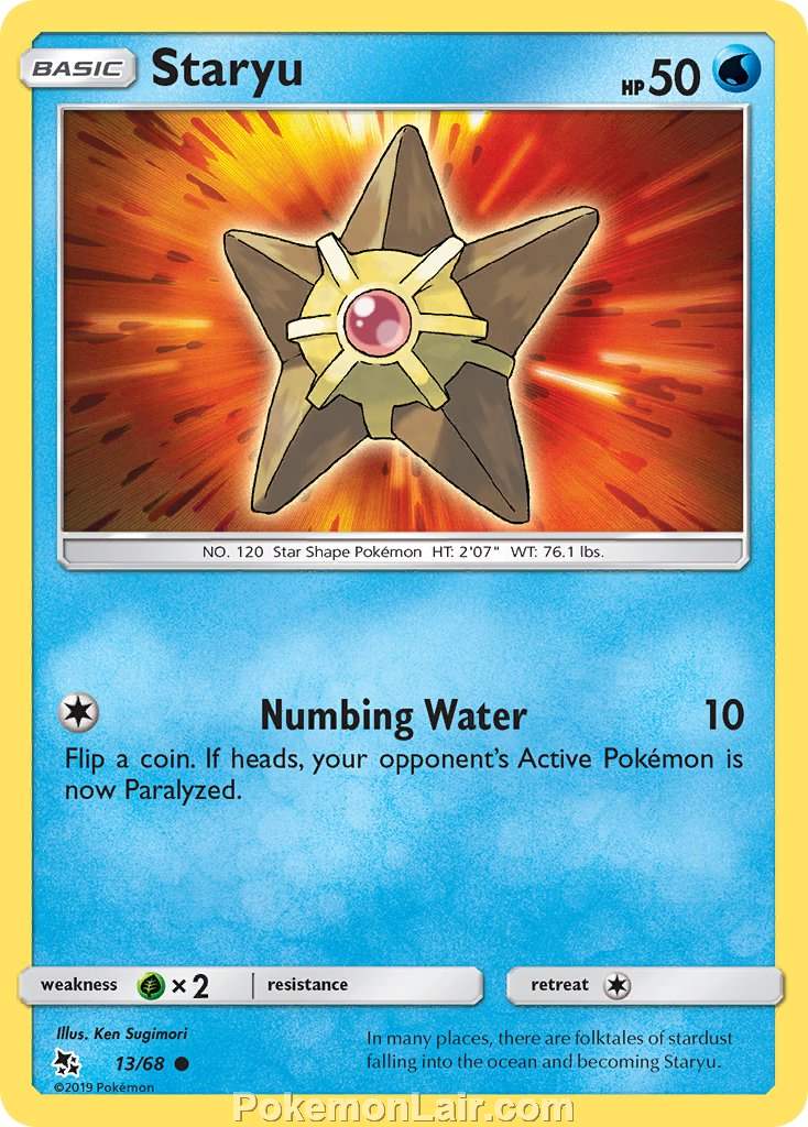 2019 Pokemon Trading Card Game Hidden Fates Set – 13 Staryu