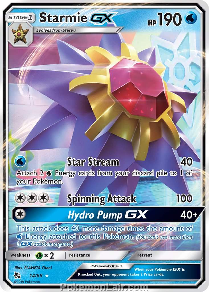 2019 Pokemon Trading Card Game Hidden Fates Set – 14 Starmie GX