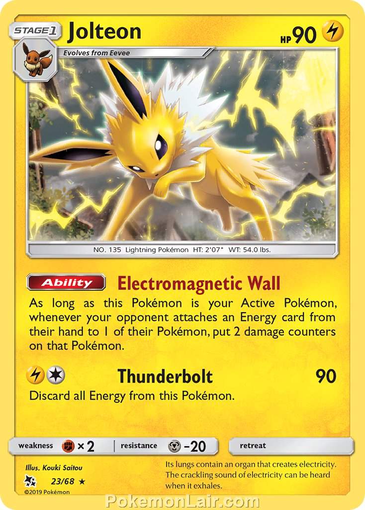 2019 Pokemon Trading Card Game Hidden Fates Set – 23 Jolteon