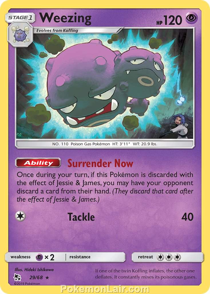 2019 Pokemon Trading Card Game Hidden Fates Set – 29 Weezing