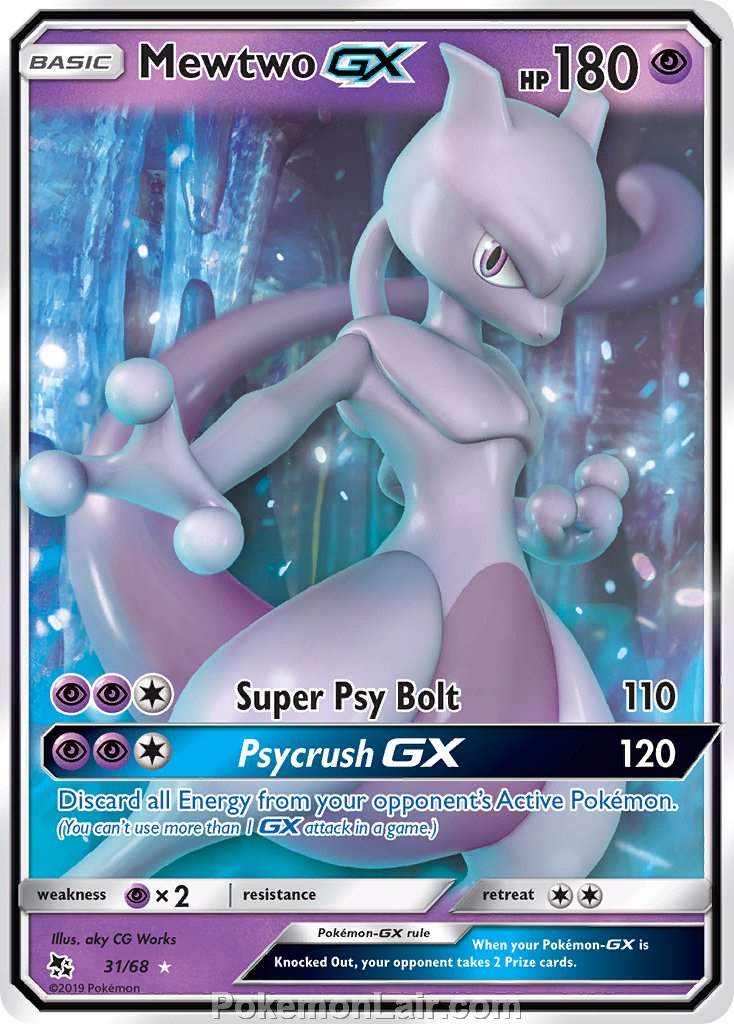 2019 Pokemon Trading Card Game Hidden Fates Set – 31 Mewtwo GX