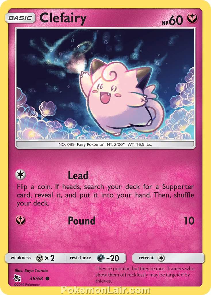 2019 Pokemon Trading Card Game Hidden Fates Set – 38 Clefairy