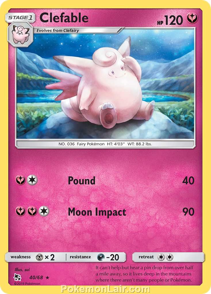2019 Pokemon Trading Card Game Hidden Fates Set – 40 Clefable