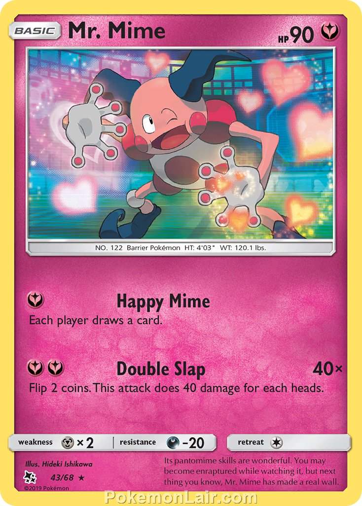 2019 Pokemon Trading Card Game Hidden Fates Set – 43 Mr Mime