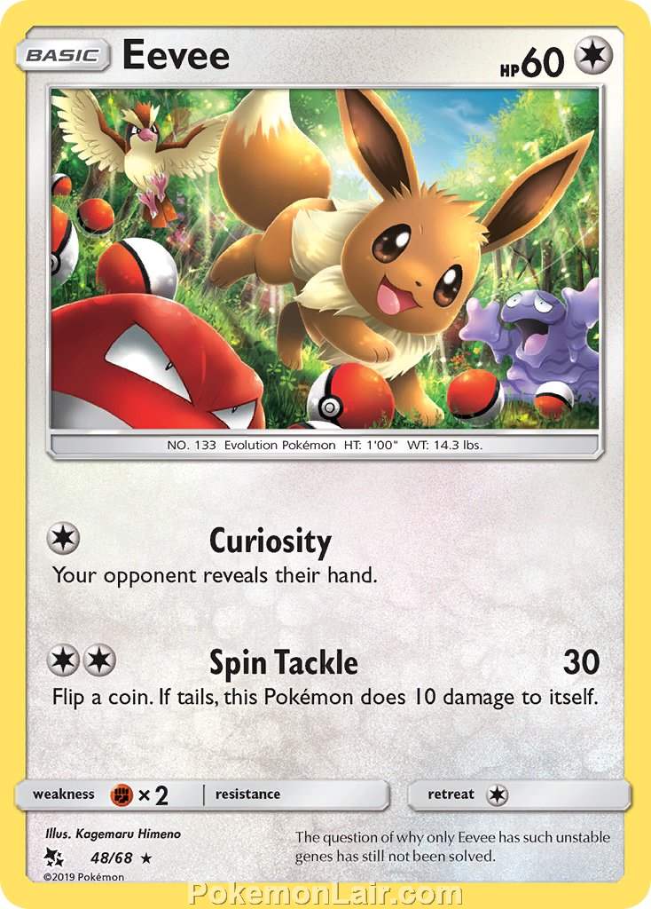 2019 Pokemon Trading Card Game Hidden Fates Set – 48 Eevee