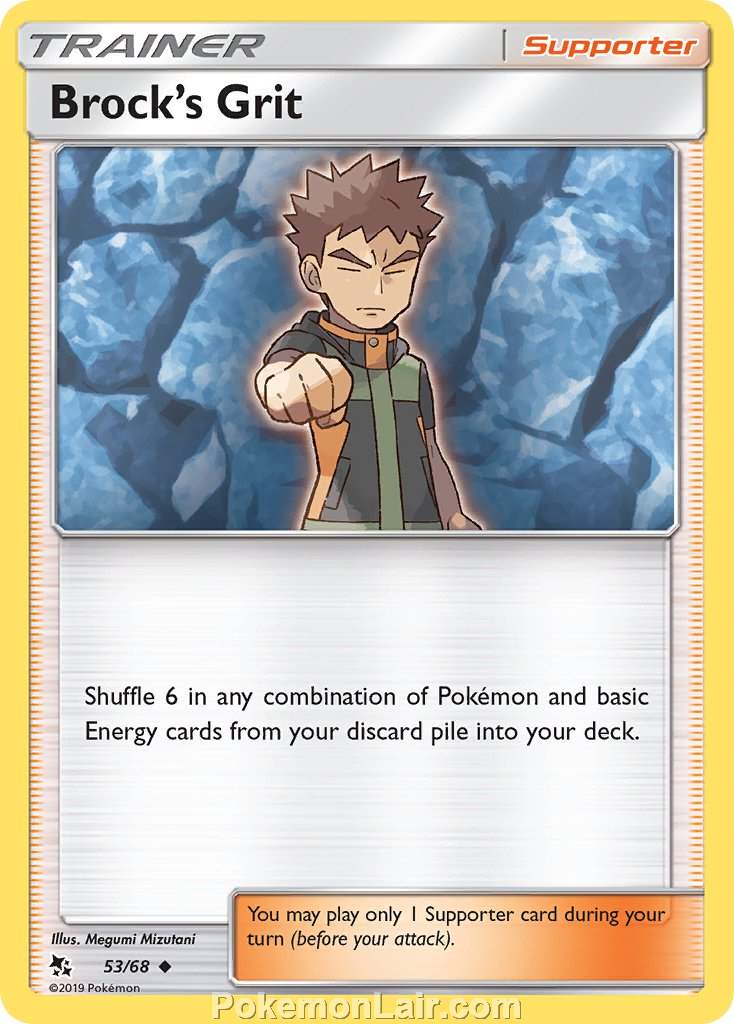 2019 Pokemon Trading Card Game Hidden Fates Set – 53 Brocks Grit