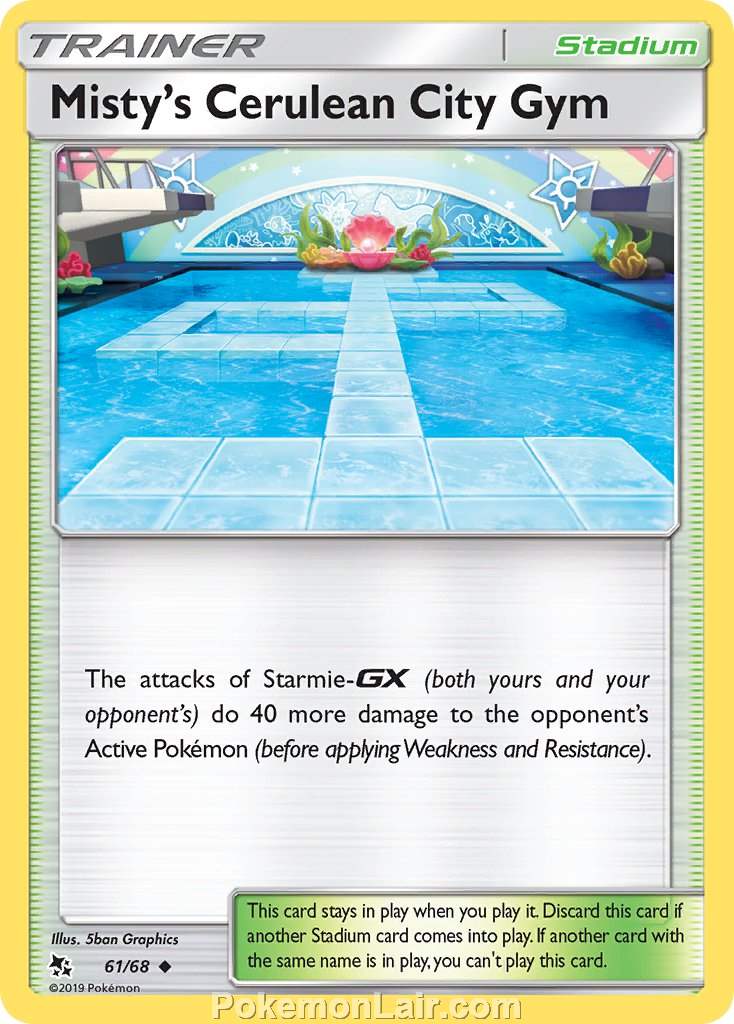 2019 Pokemon Trading Card Game Hidden Fates Set – 61 Mistys Cerulean City Gym