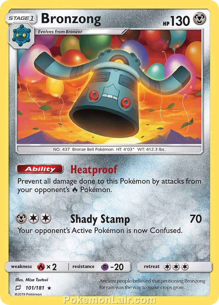 2019 Pokemon Trading Card Game Team Up Price List – 101 Bronzong