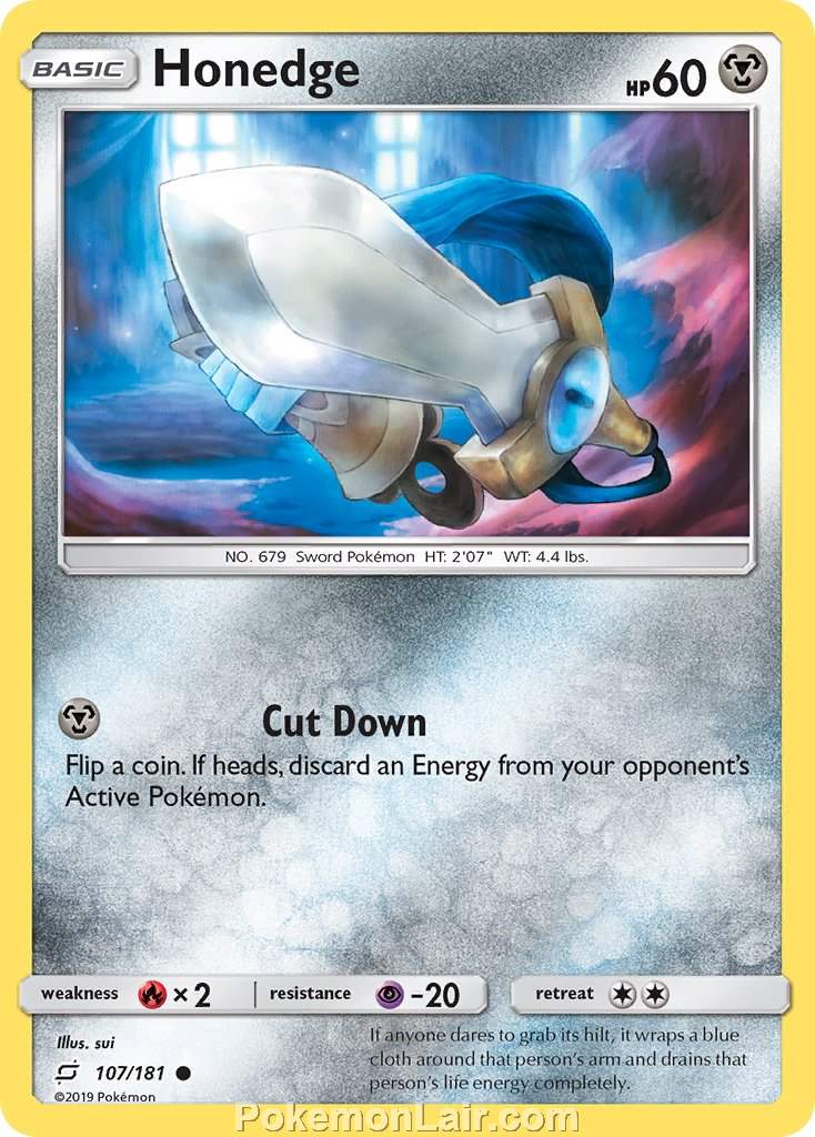 2019 Pokemon Trading Card Game Team Up Price List – 107 Honedge