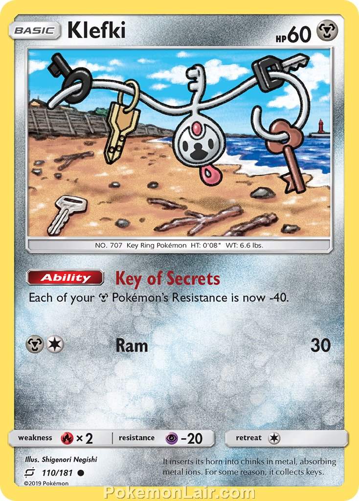 2019 Pokemon Trading Card Game Team Up Price List – 110 Klefki