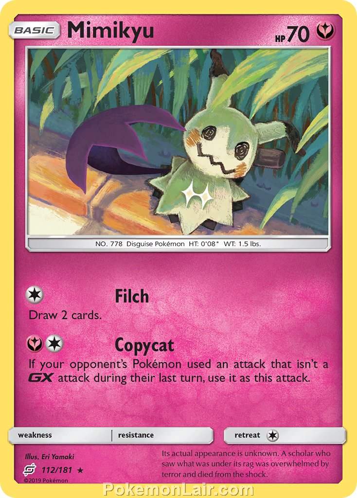 2019 Pokemon Trading Card Game Team Up Price List – 112 Mimikyu