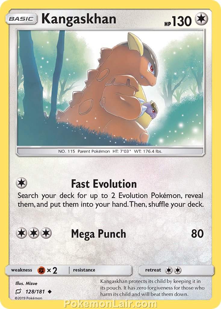 2019 Pokemon Trading Card Game Team Up Price List – 128 Kangaskhan