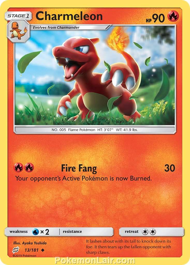 2019 Pokemon Trading Card Game Team Up Price List – 13 Charmeleon