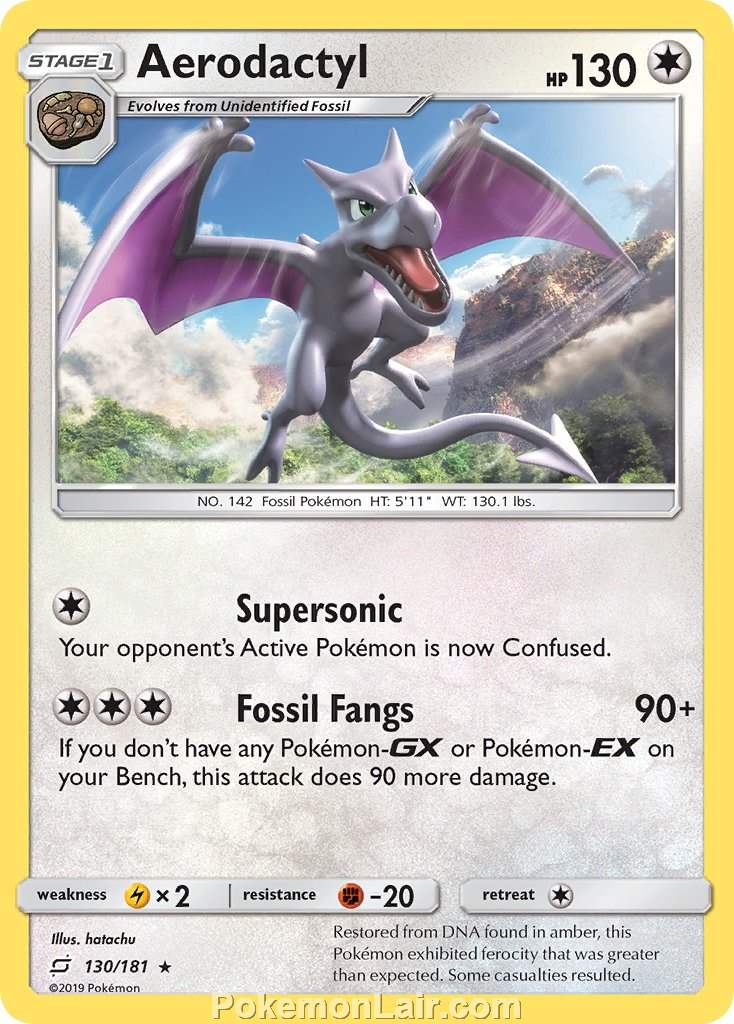 2019 Pokemon Trading Card Game Team Up Price List – 130 Aerodactyl