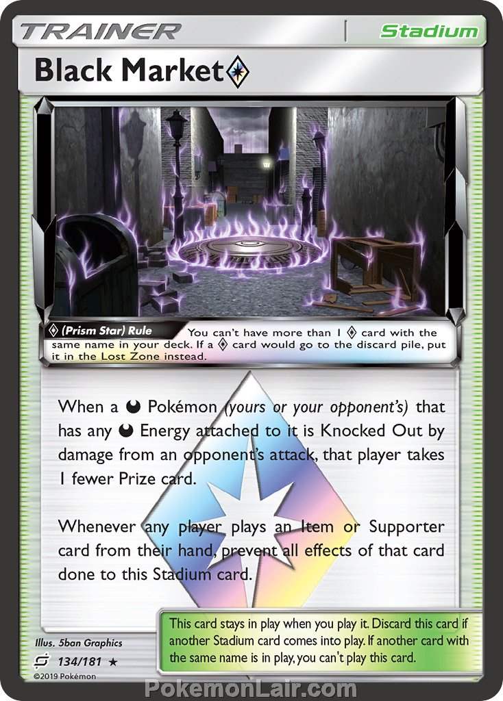 2019 Pokemon Trading Card Game Team Up Price List – 134 Black Market