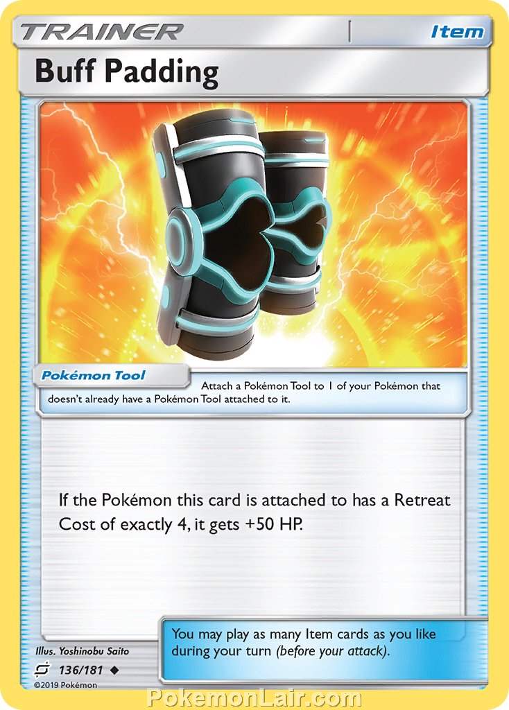 2019 Pokemon Trading Card Game Team Up Price List – 136 Buff Padding