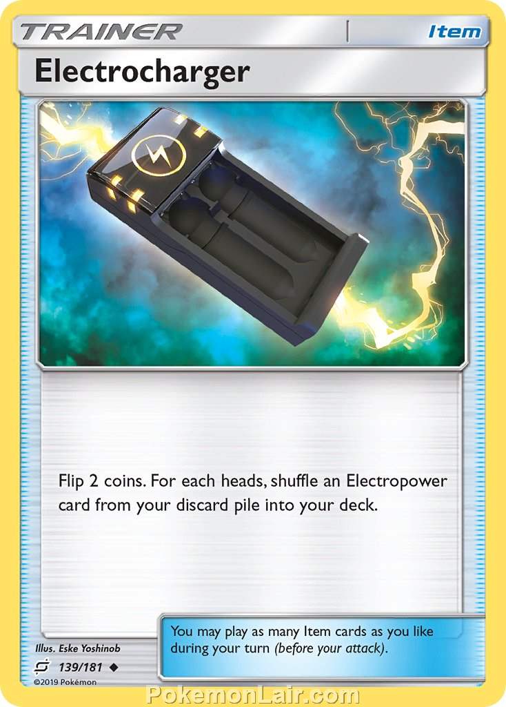 2019 Pokemon Trading Card Game Team Up Price List – 139 Electrocharger
