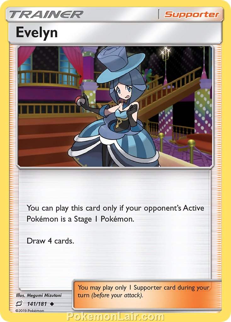 2019 Pokemon Trading Card Game Team Up Price List – 141 Evelyn