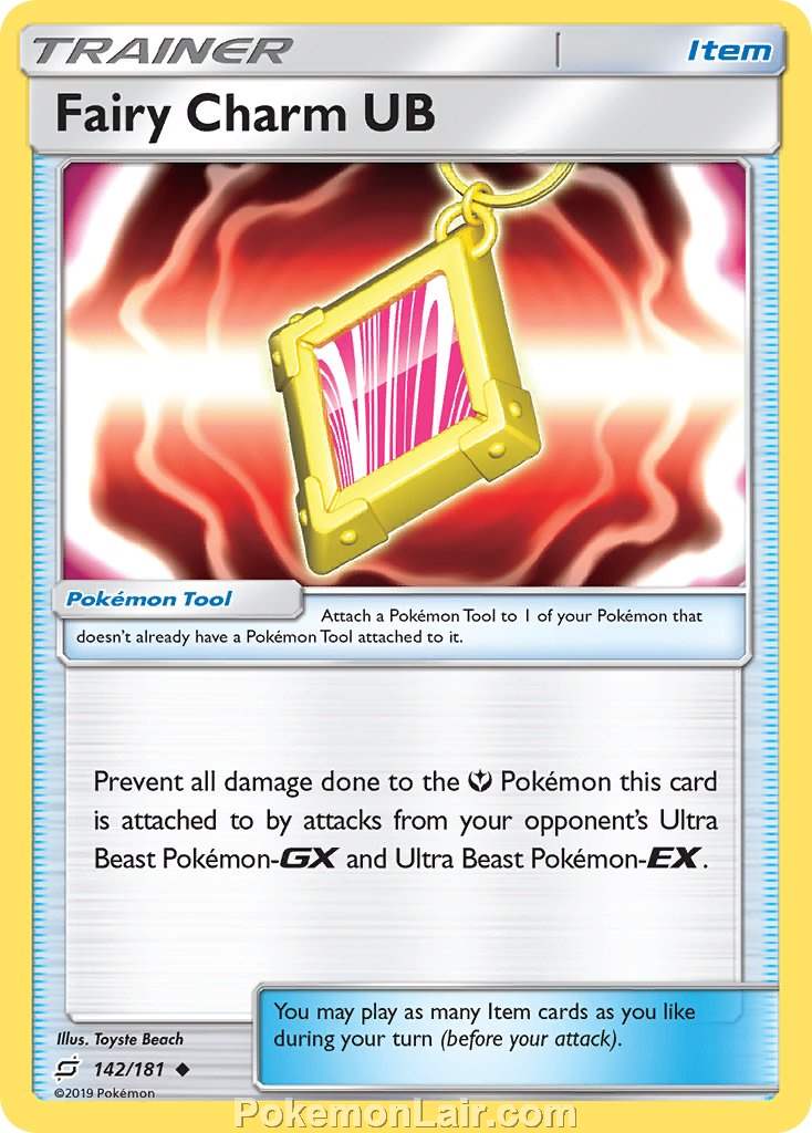 2019 Pokemon Trading Card Game Team Up Price List – 142 Fairy Charm UB