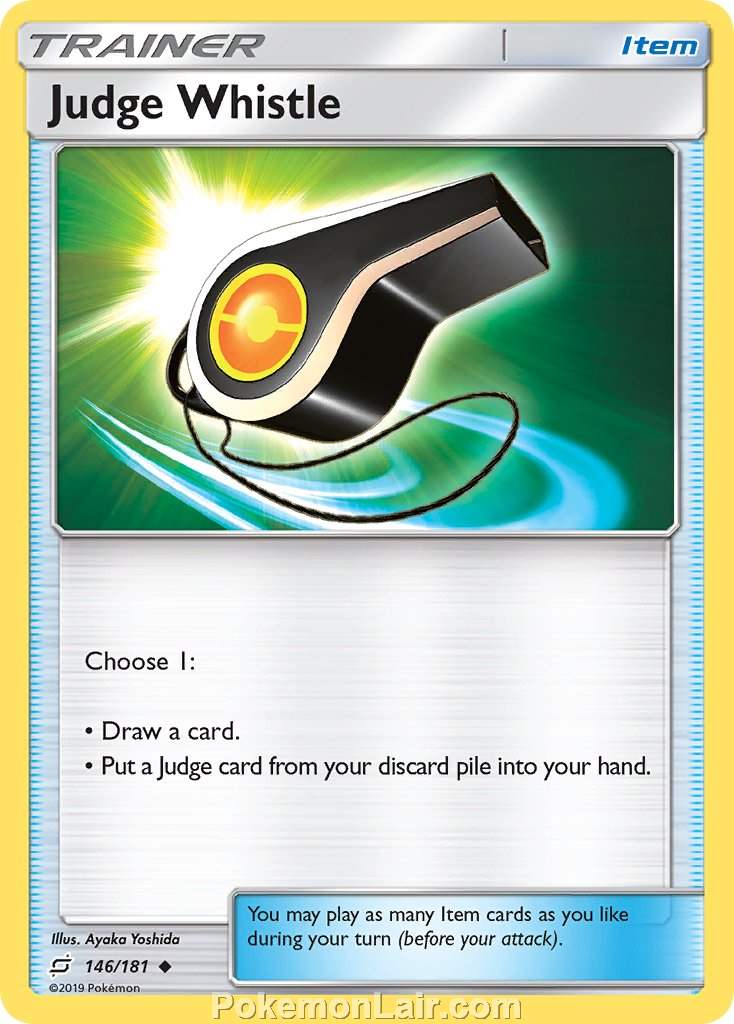 2019 Pokemon Trading Card Game Team Up Price List – 146 Judge Whistle