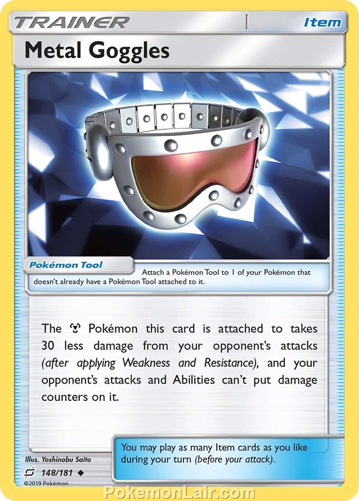 2019 Pokemon Trading Card Game Team Up Price List – 148 Metal Goggles