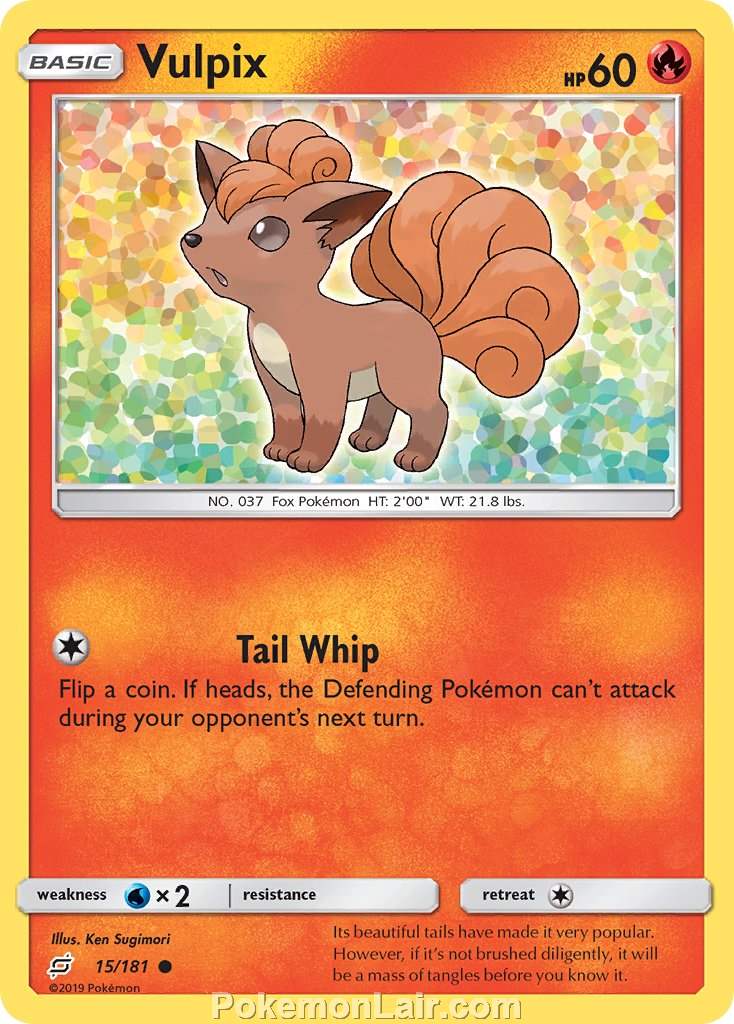 2019 Pokemon Trading Card Game Team Up Price List – 15 Vulpix