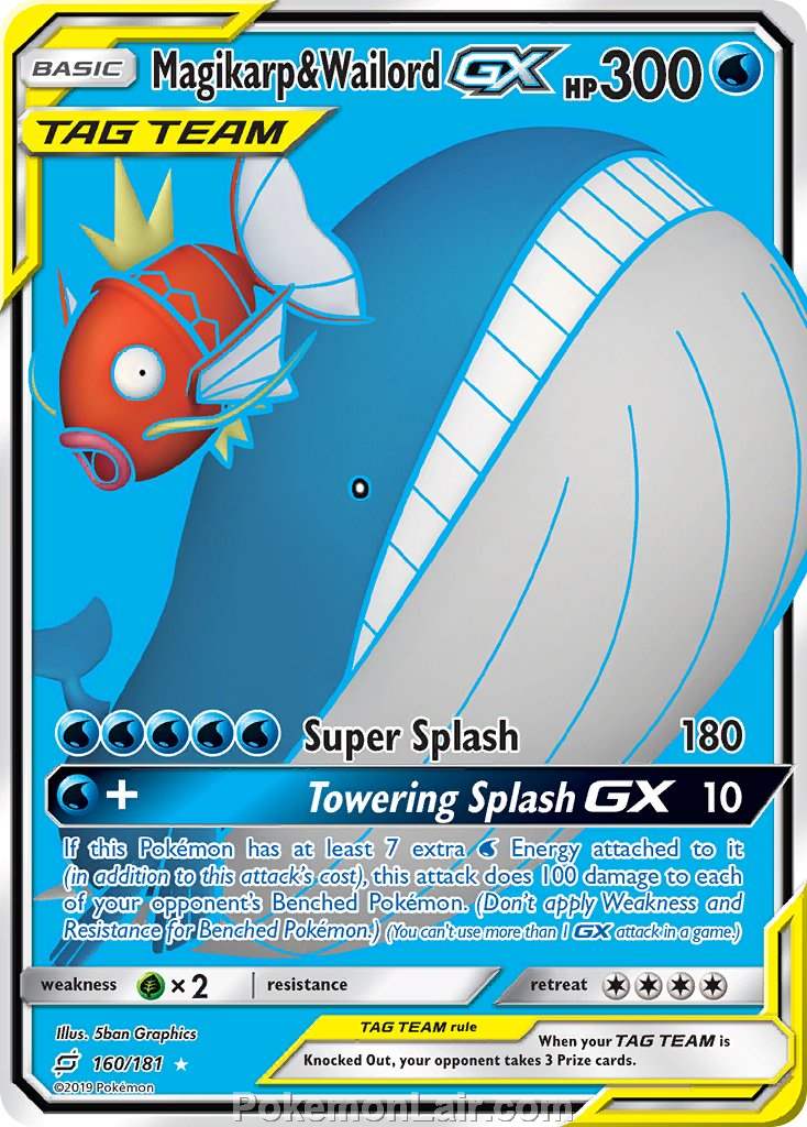 2019 Pokemon Trading Card Game Team Up Price List – 160 Magikarp Wailord GX