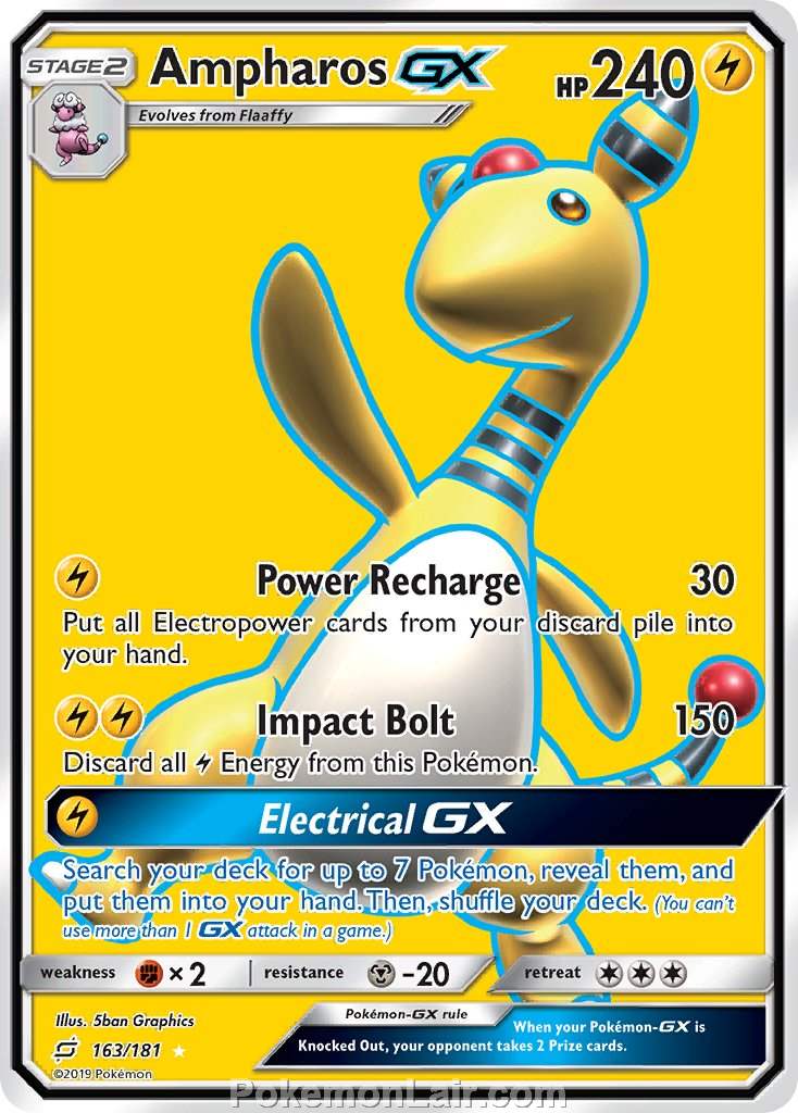 2019 Pokemon Trading Card Game Team Up Price List – 163 Ampharos GX