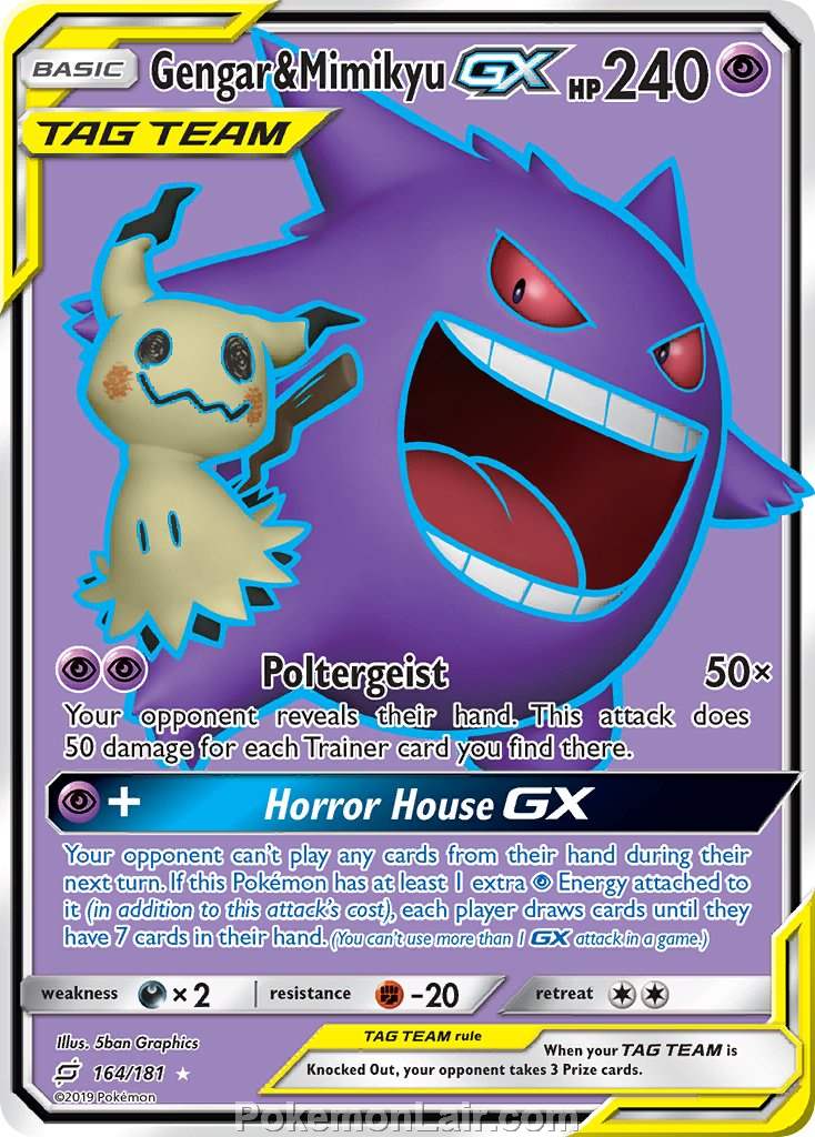 2019 Pokemon Trading Card Game Team Up Price List – 164 Gengar Mimikyu GX