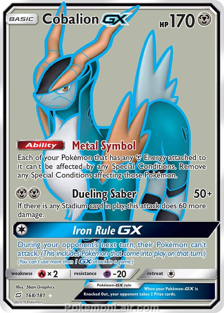 2019 Pokemon Trading Card Game Team Up Price List – 168 Cobalion GX