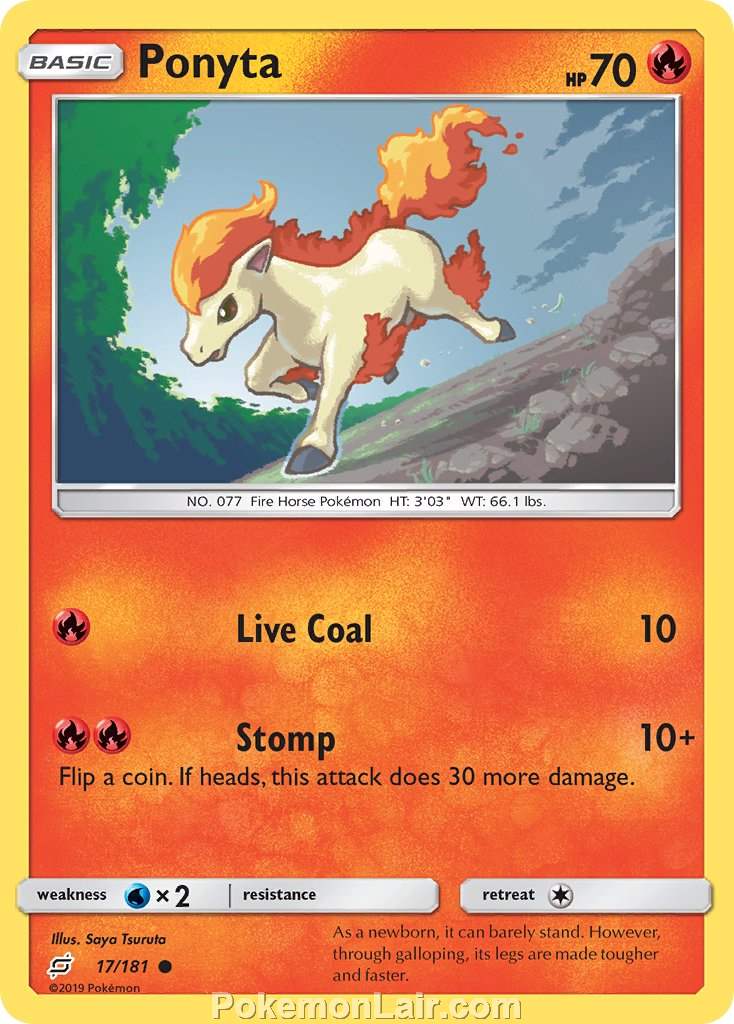 2019 Pokemon Trading Card Game Team Up Price List – 17 Ponyta