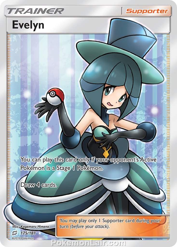 2019 Pokemon Trading Card Game Team Up Price List – 175 Evelyn