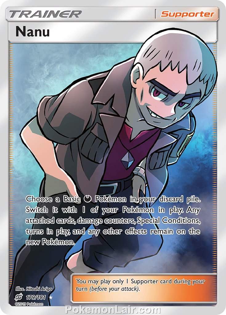 2019 Pokemon Trading Card Game Team Up Price List – 179 Nanu