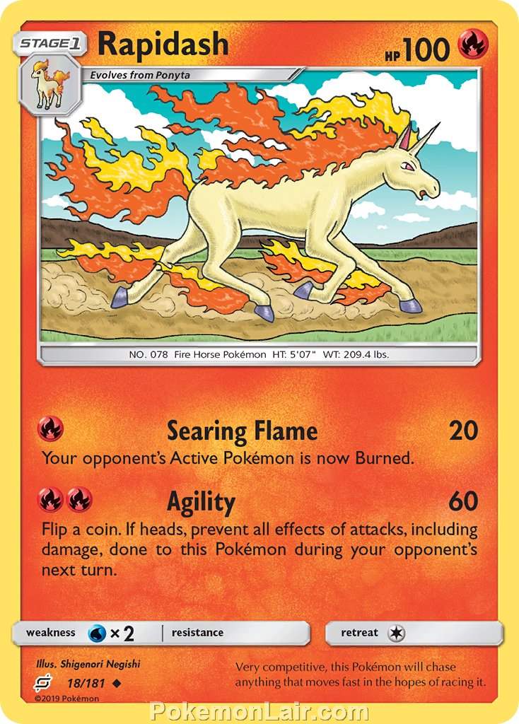 2019 Pokemon Trading Card Game Team Up Price List – 18 Rapidash