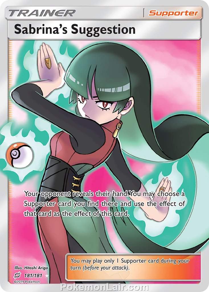 2019 Pokemon Trading Card Game Team Up Price List – 181 Sabrinas Suggestion