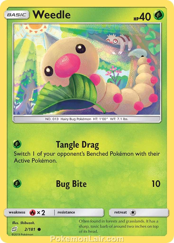 2019 Pokemon Trading Card Game Team Up Price List – 2 Weedle