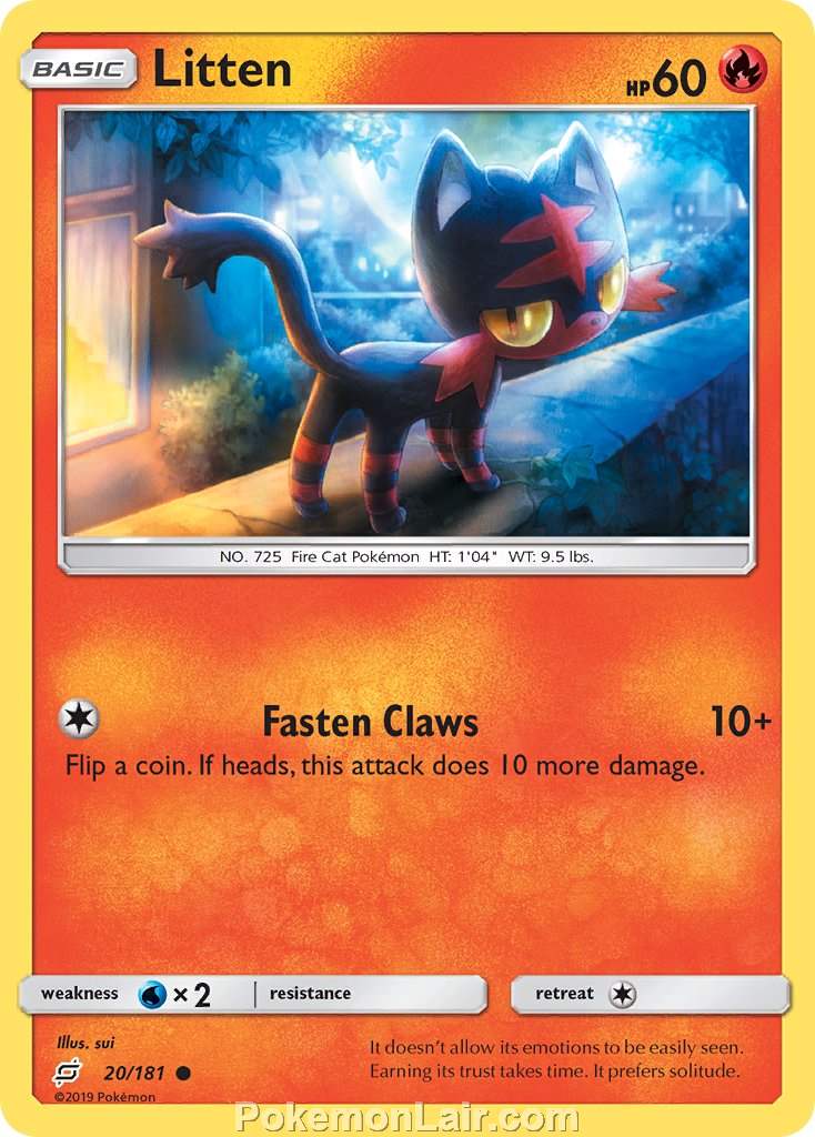 2019 Pokemon Trading Card Game Team Up Price List – 20 Litten