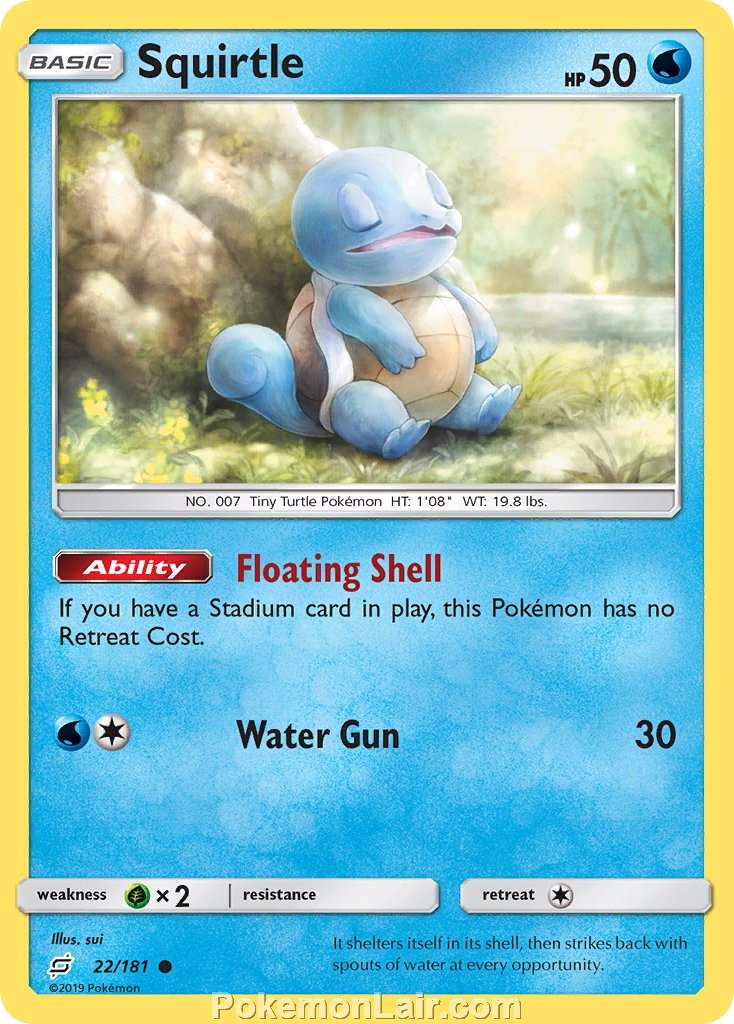 2019 Pokemon Trading Card Game Team Up Price List – 22 Squirtle